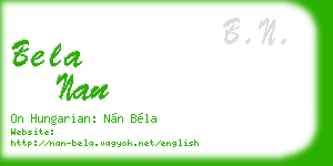 bela nan business card